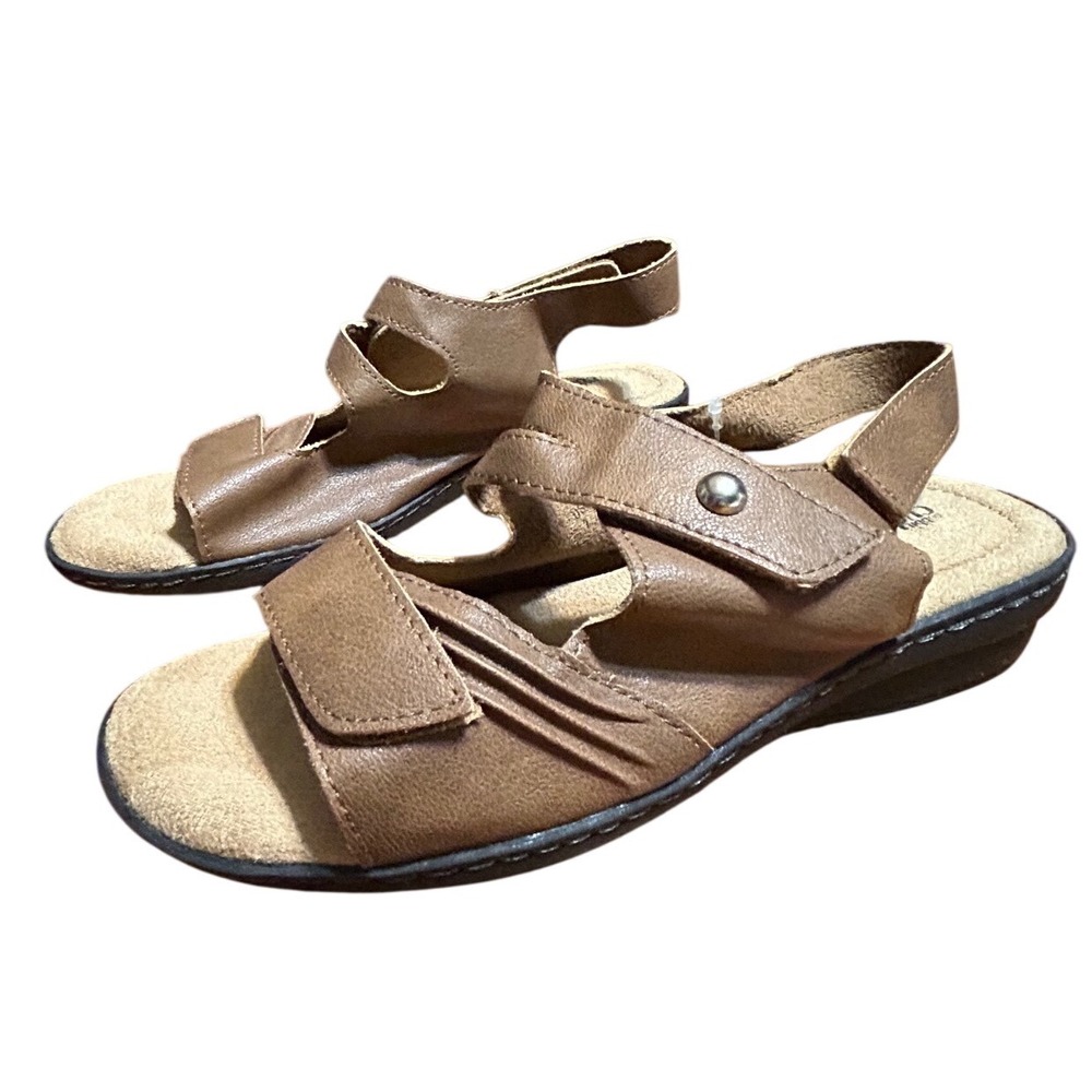 Cobbie Cuddlers Marlowe Comfort Sandals Women's 7W Wide‎ Brown | NWT